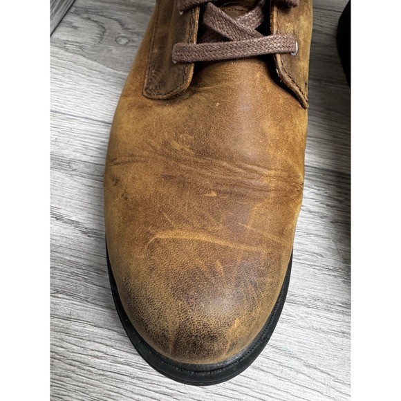 Women’s Brown Leather Lace-Up Buckle Boots - Picture 8 of 11